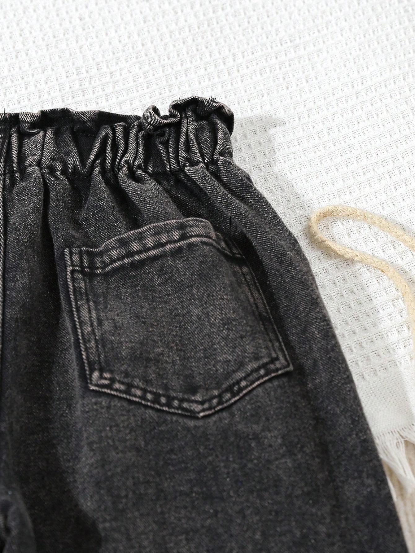 CZARNE SPODNIE JEANS HAFT