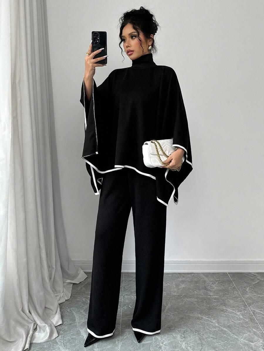 SWETER SPODNIE DZIANINOWY KOMPLET