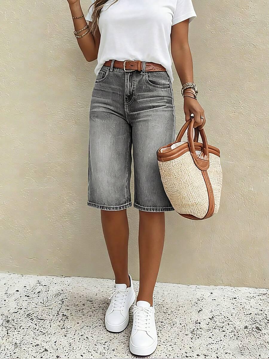 szare spodenki jeans 