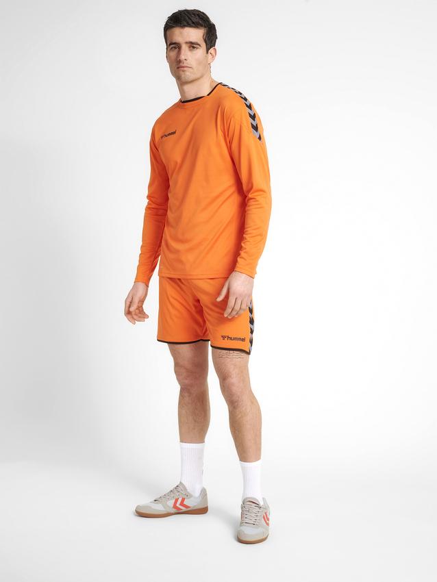 pomarańczowa sportowa koszulka długi rękaw logo