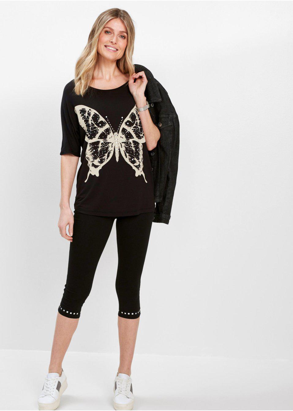 CZARNE LEGGINSY ZDOBIENIE