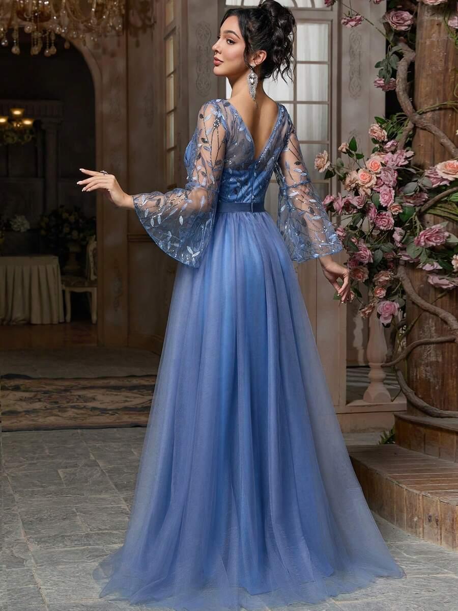 niebieska maxi sukienka
