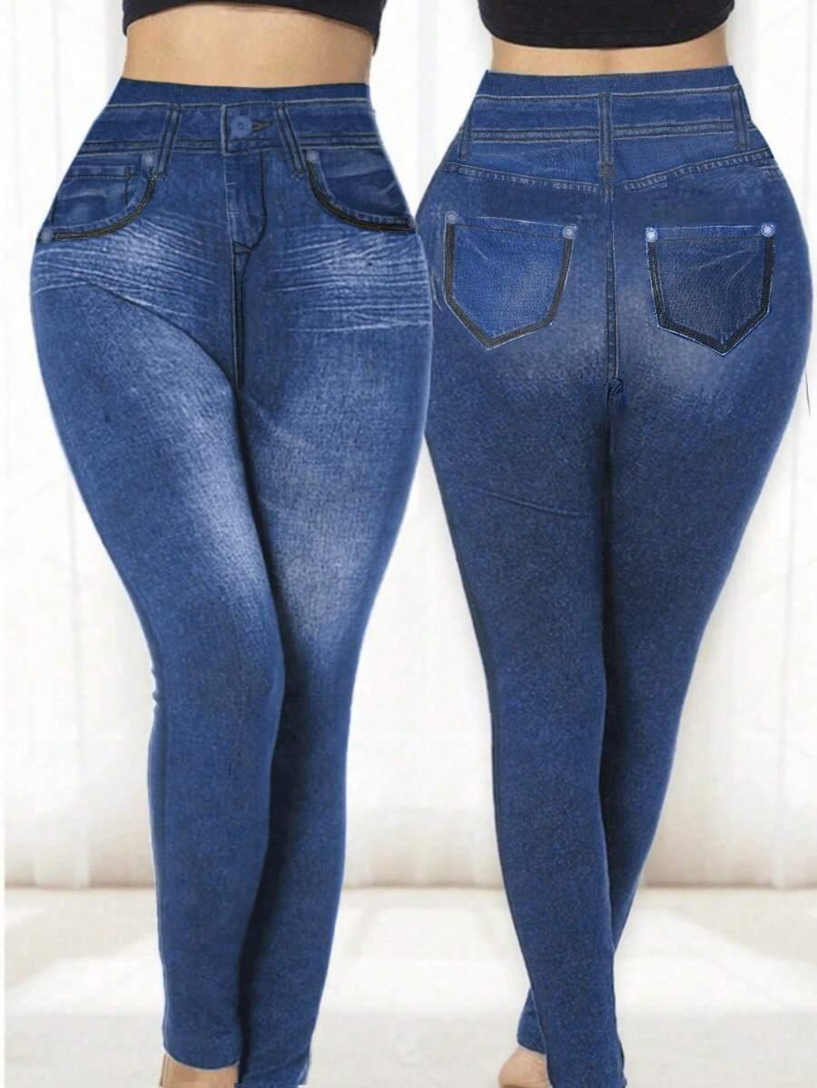 LEGGINSY IMITACJA JEANSU