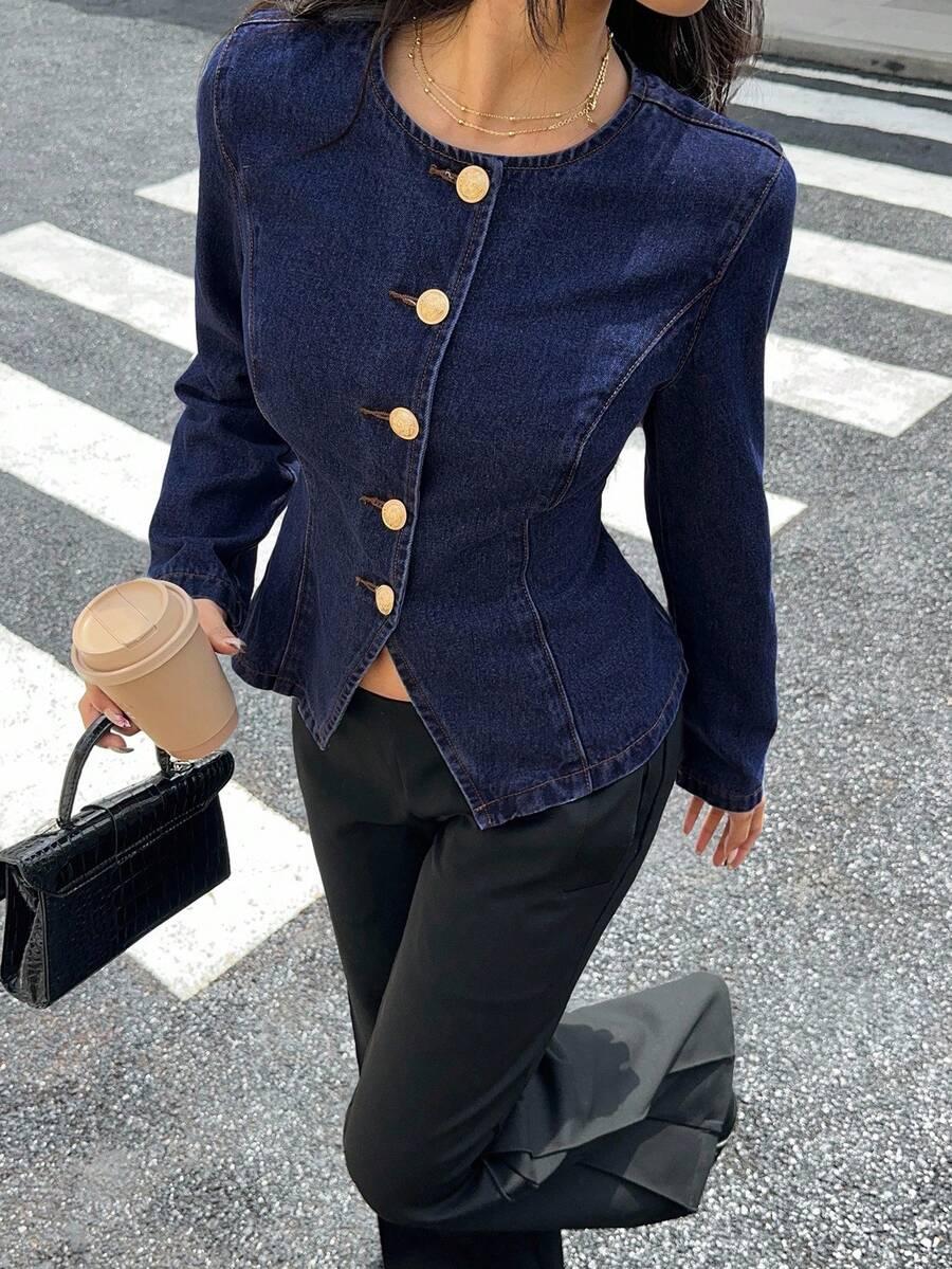 niebieska kurtka jeans 