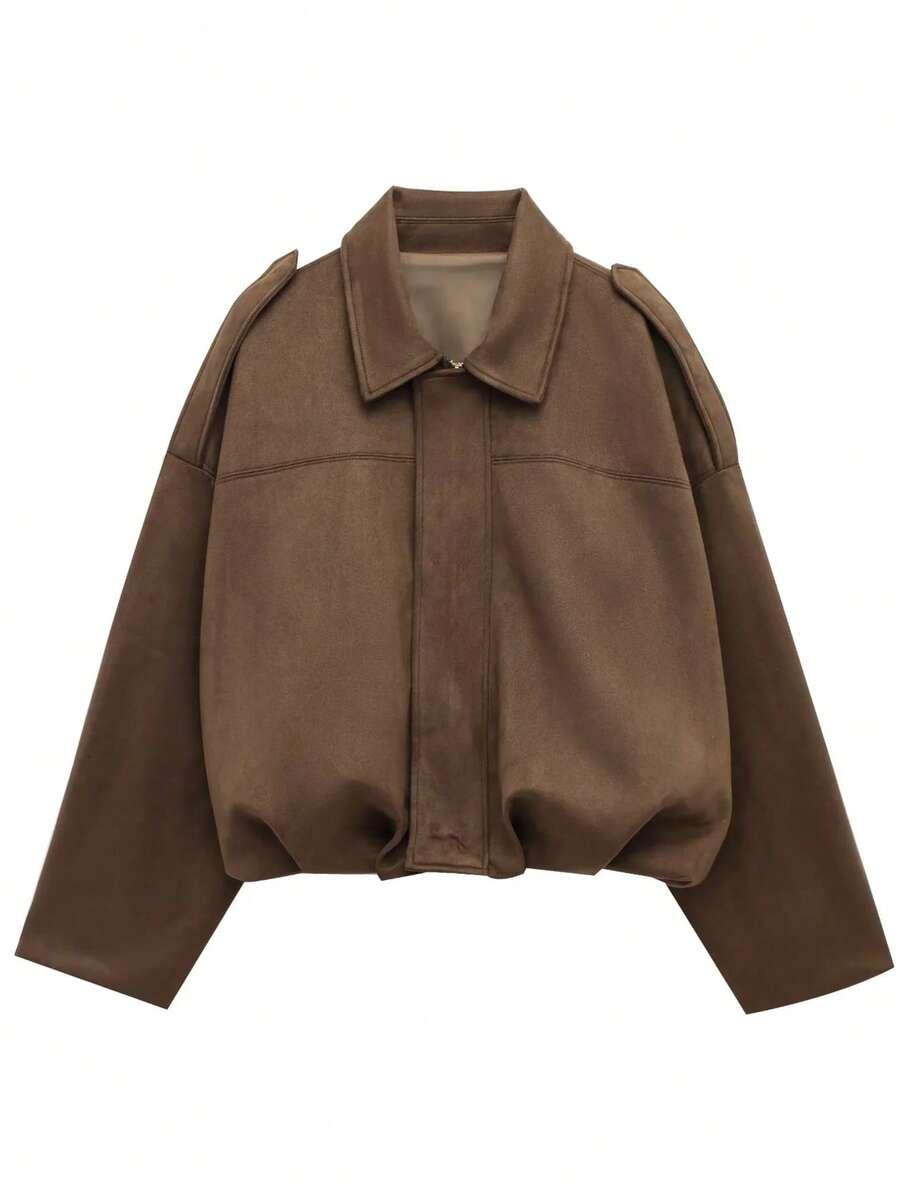 BRĄZOWA KURTKA BOMBER