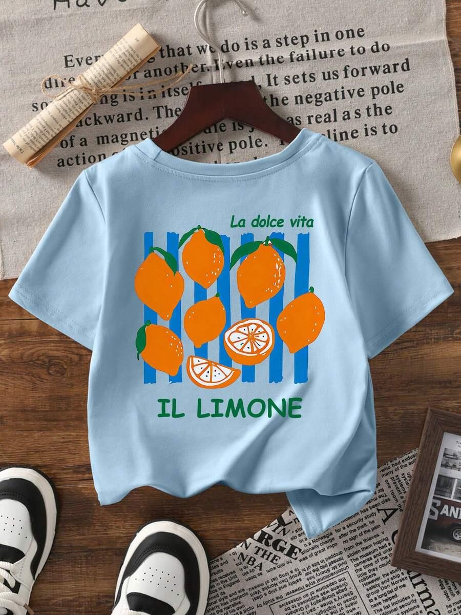 T-SHIRT Z NADRUKIEM NA PLECACH