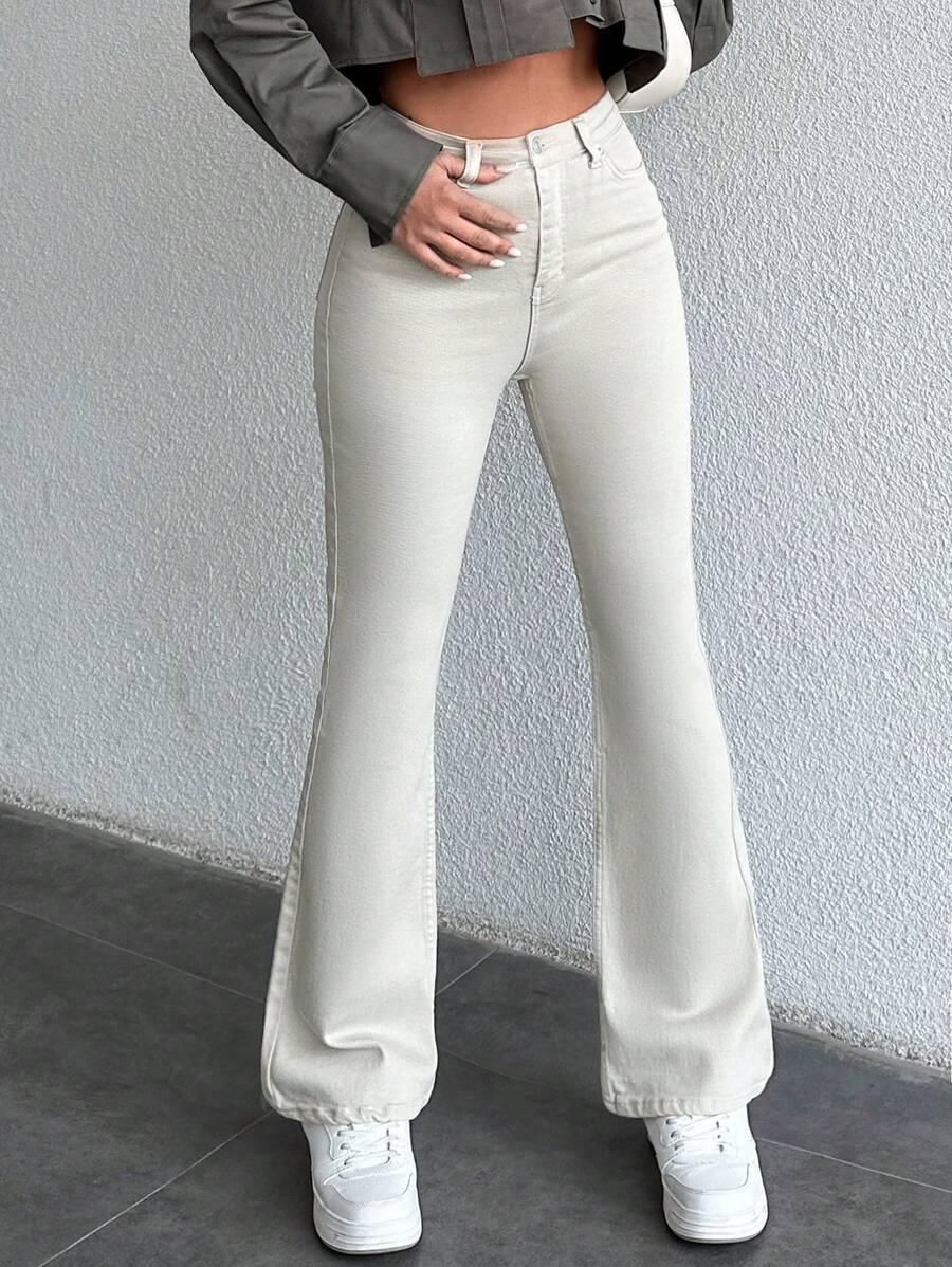 SPODNIE JEANS DZWONY WYSOKI STAN