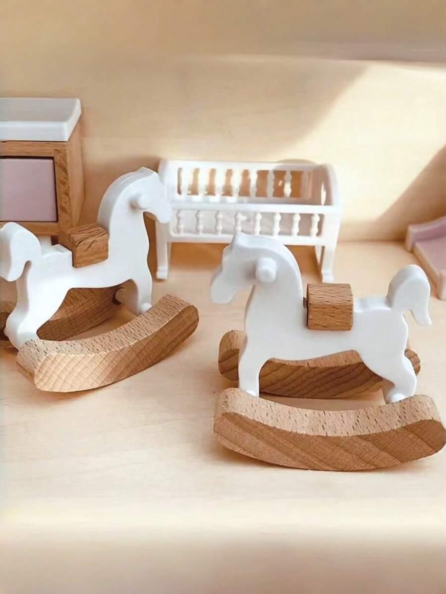 drewniany koń figurka 6 szt
