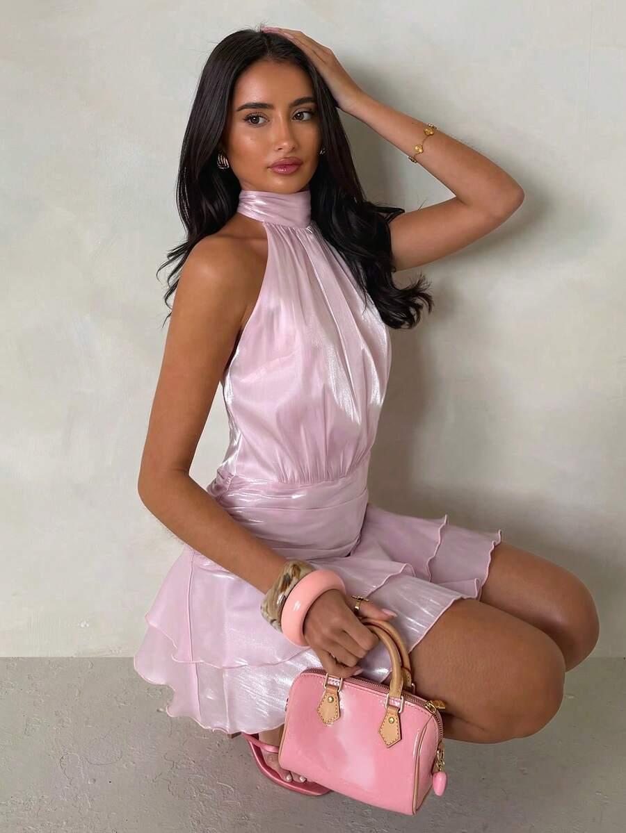 różowa mini sukienka