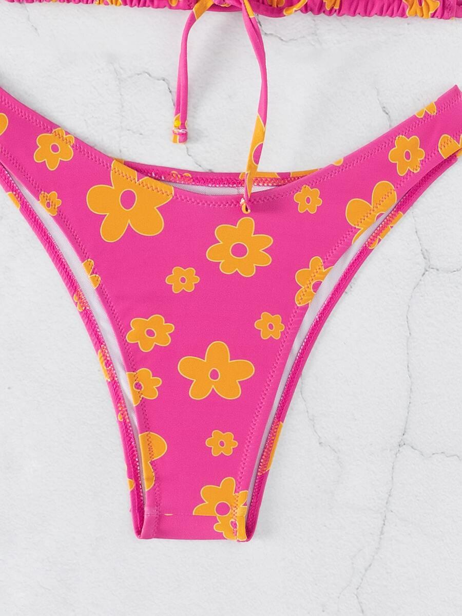 komplet bikini wzór kwiaty