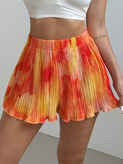 plisowane spodenki tie dye