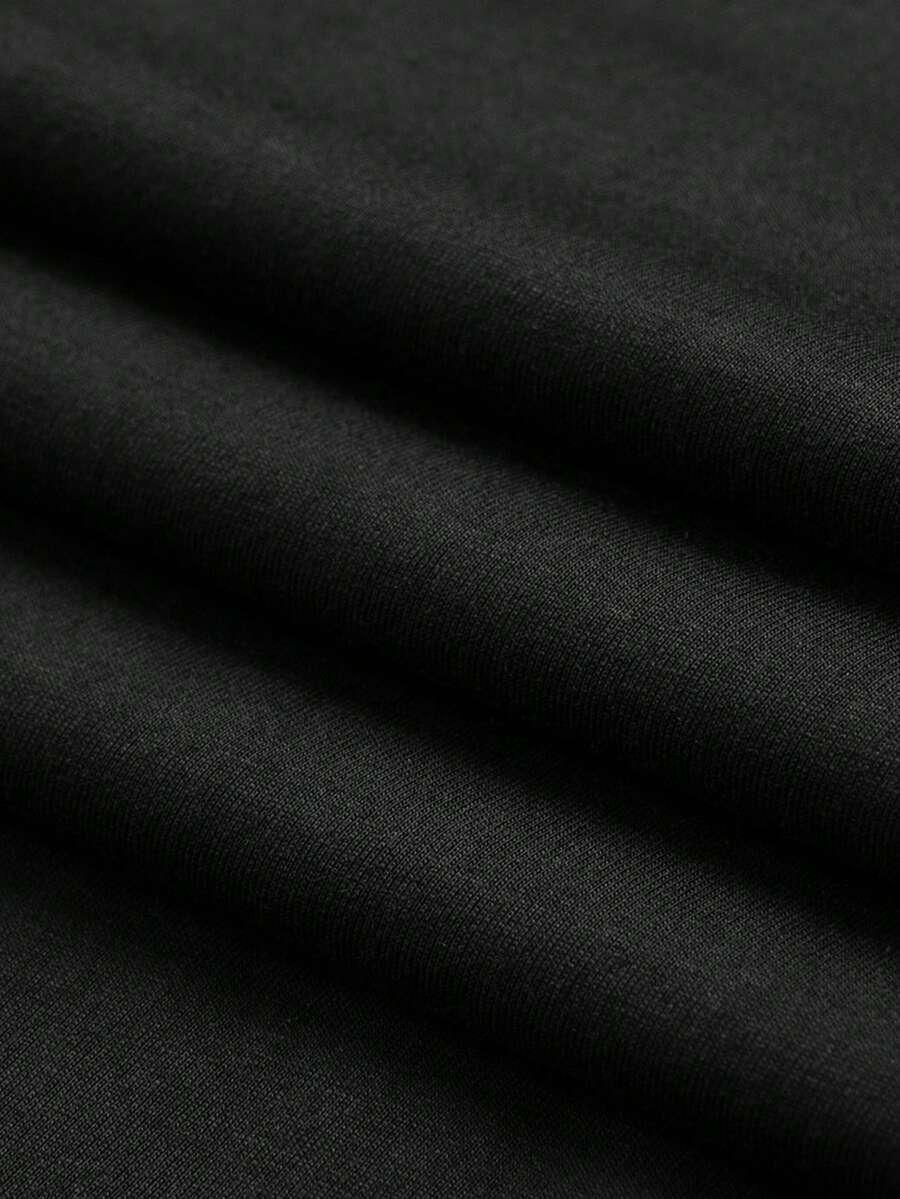 CZARNY T-SHIRT v-neck