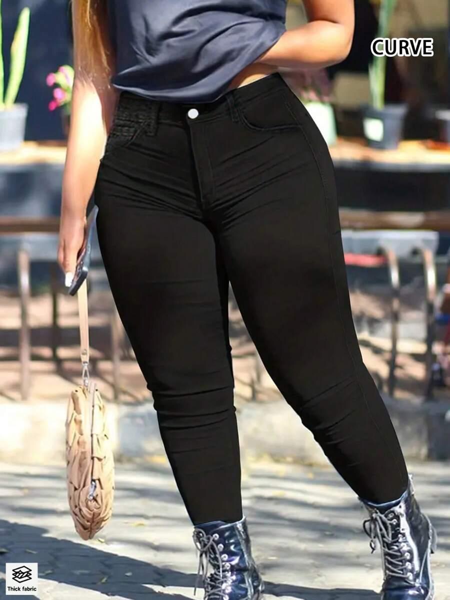 CZARNE SPODNIE SKINNY JEANS