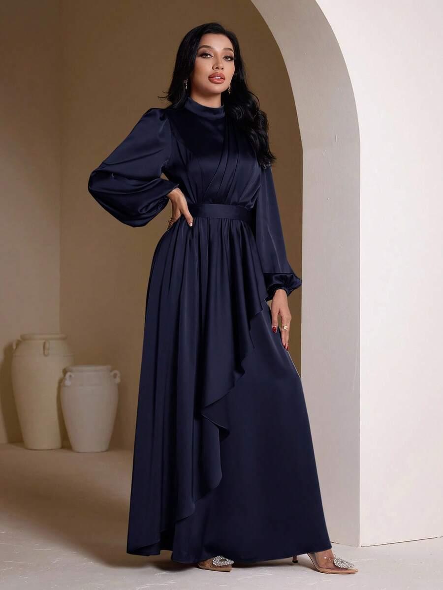 satynowa maxi sukienka