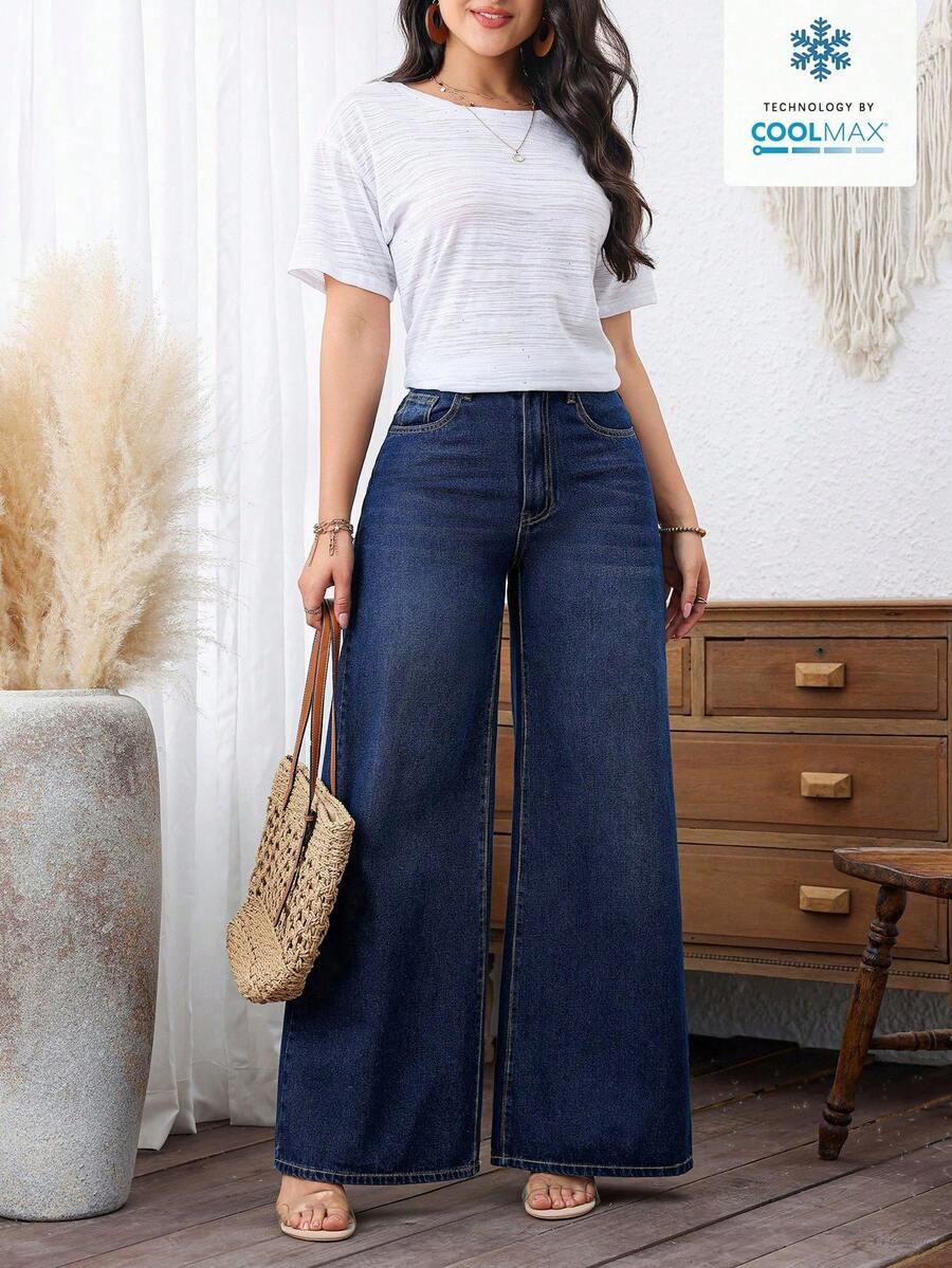 GRANATOWE SPODNIE JEANS