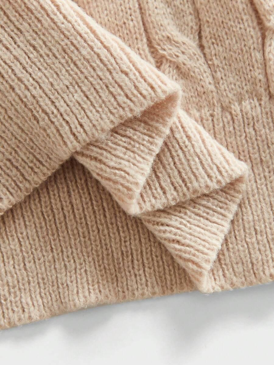 BEŻOWY SWETER DZIANINA
