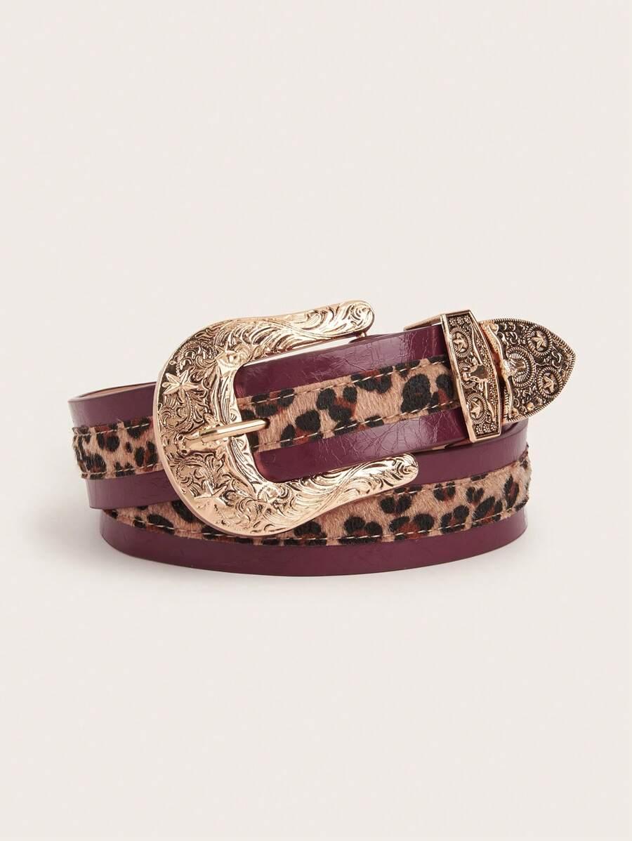 PASEK KLAMRA leopard print