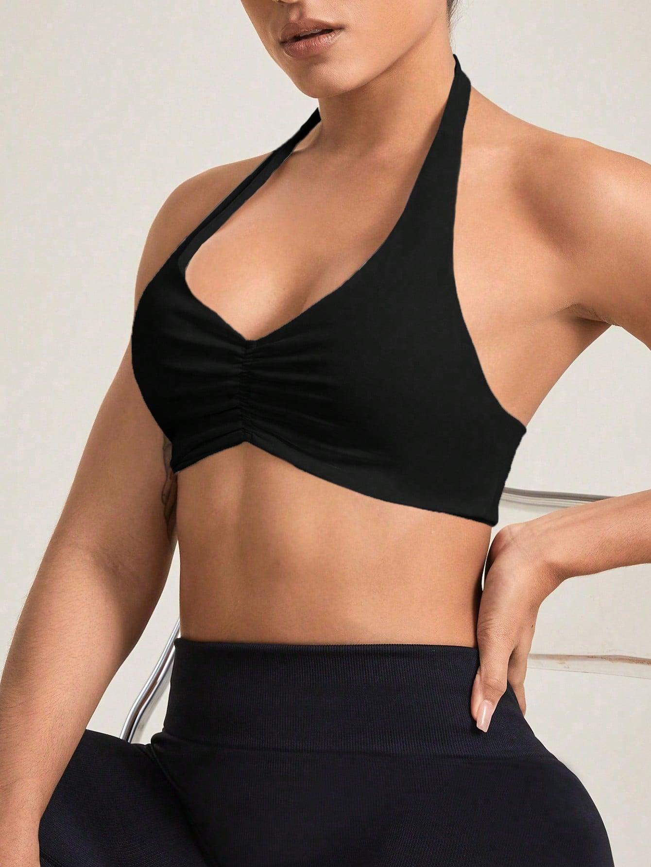 czarny sportowy top 