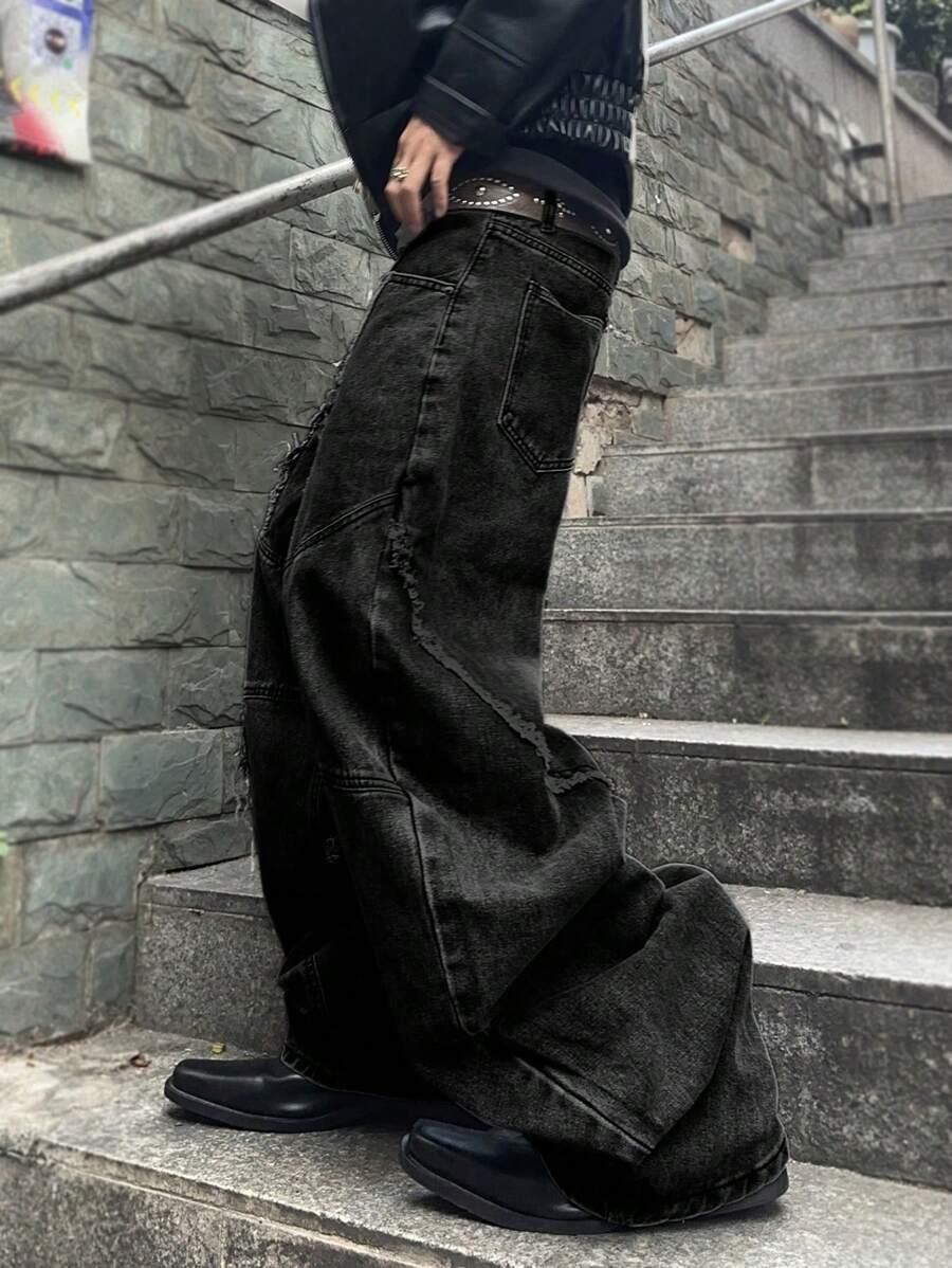 CZARNE SPODNIE JEANS