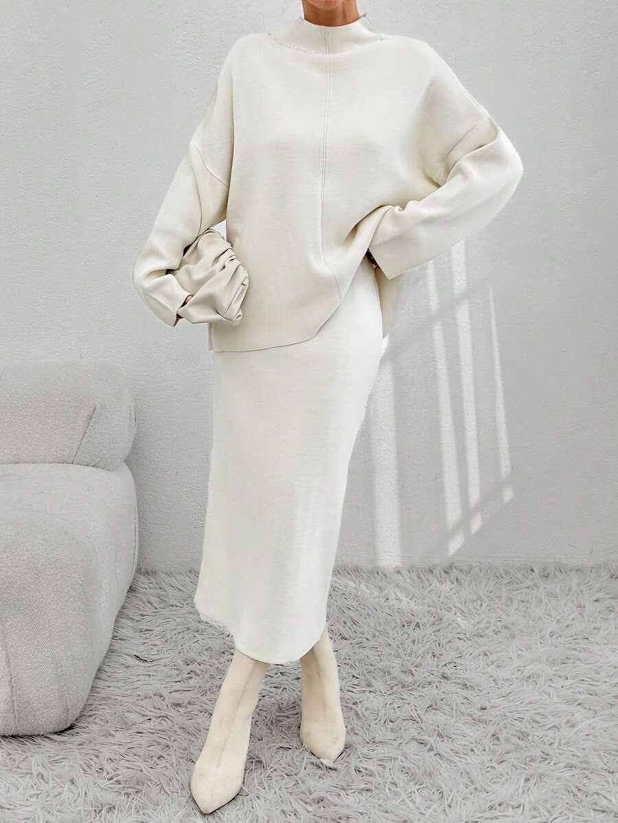 komplet sweter spódnica