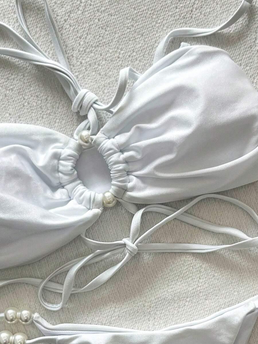 biały komplet DWUCZĘŚCIOWY STRÓJ KĄPIELOWY sarong
