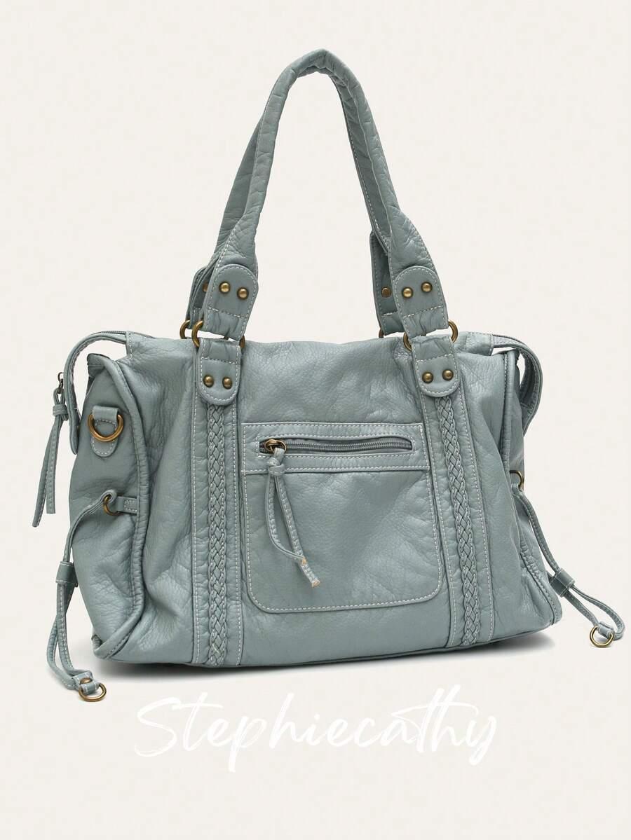 niebieska torba na ramie 38x29cm