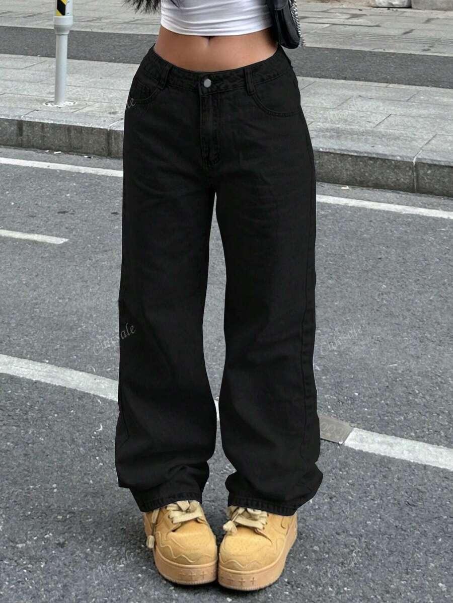 CZARNE SPODNIE JEANS