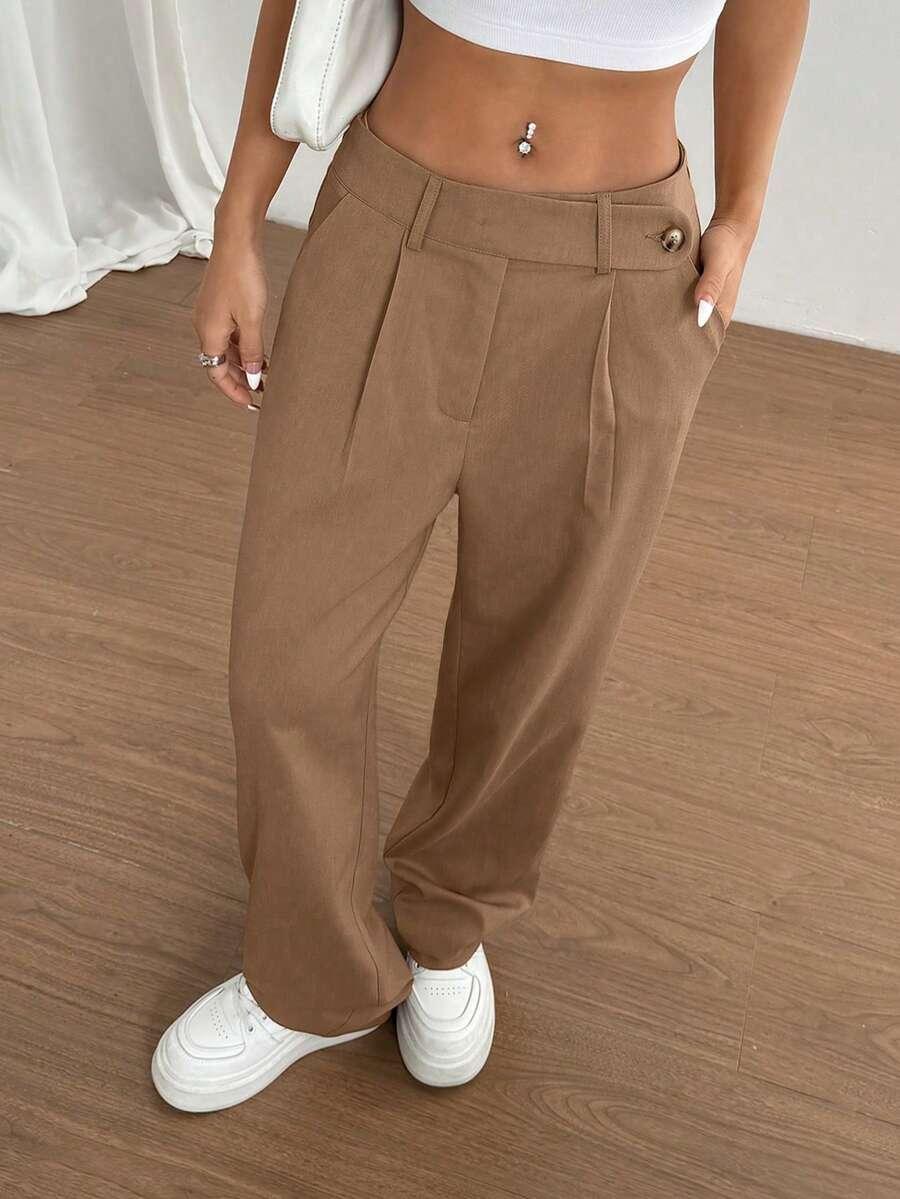 BRĄZOWE SPODNIE CASUAL 