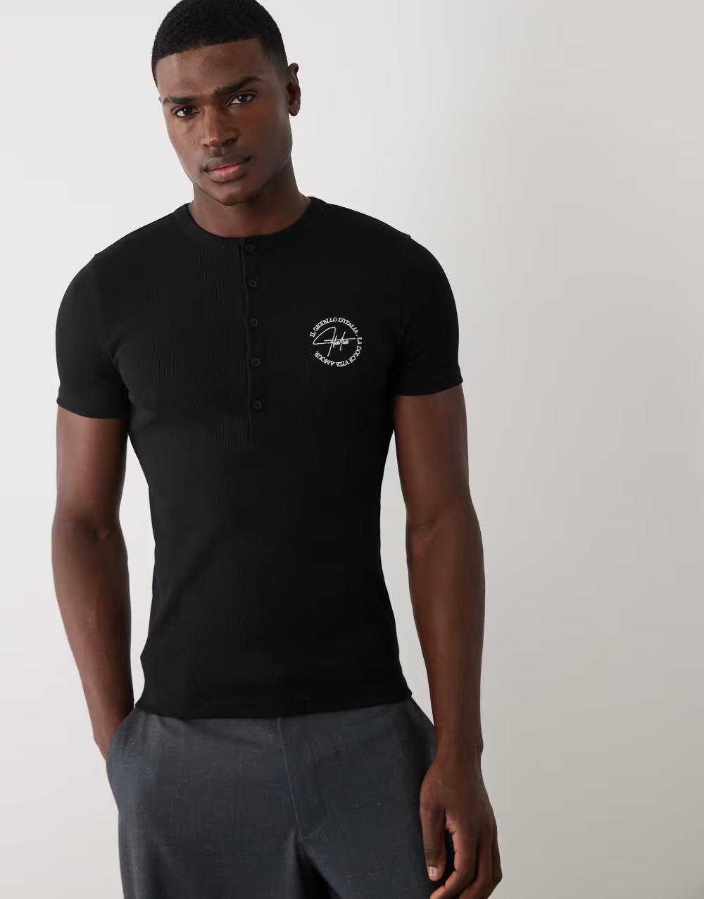 CZARNY  T-SHIRT BASIC