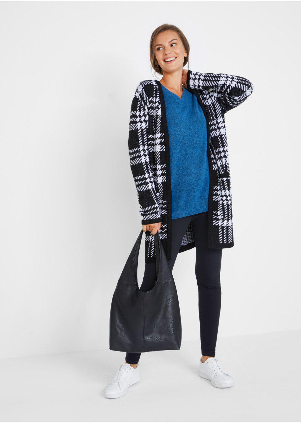 NIEBIESKI SWETER V- NECK