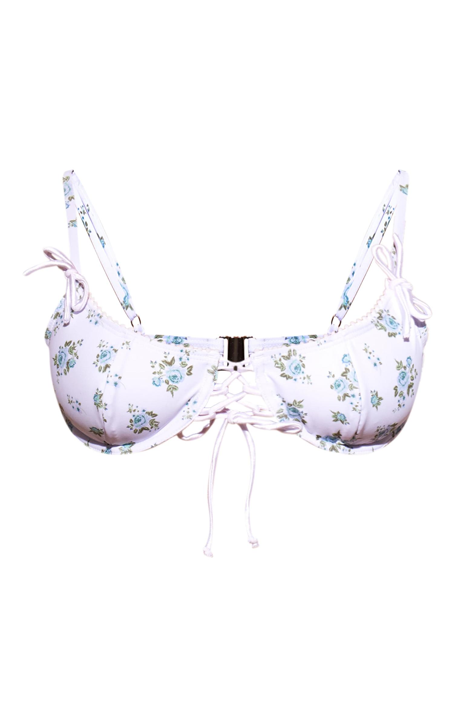góra od bikini top wiązanie kwiaty