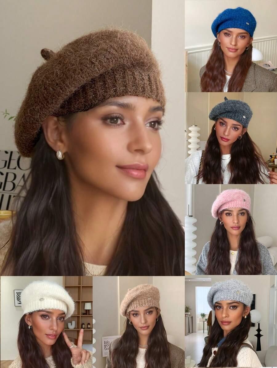 brązowy KLASYCZNY BERET