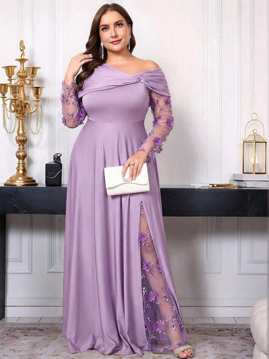 fioletowa sukienka maxi