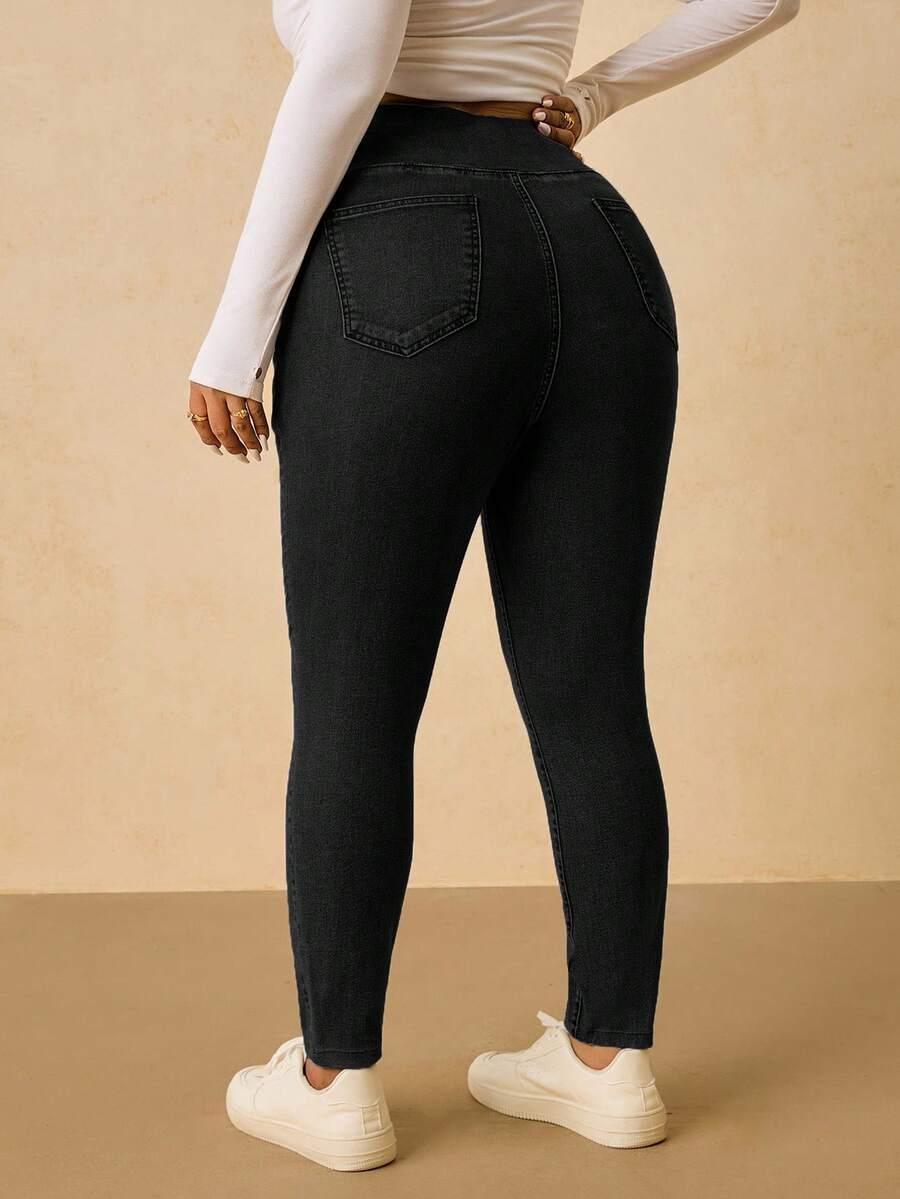 CZARNE SPODNIE JEANS