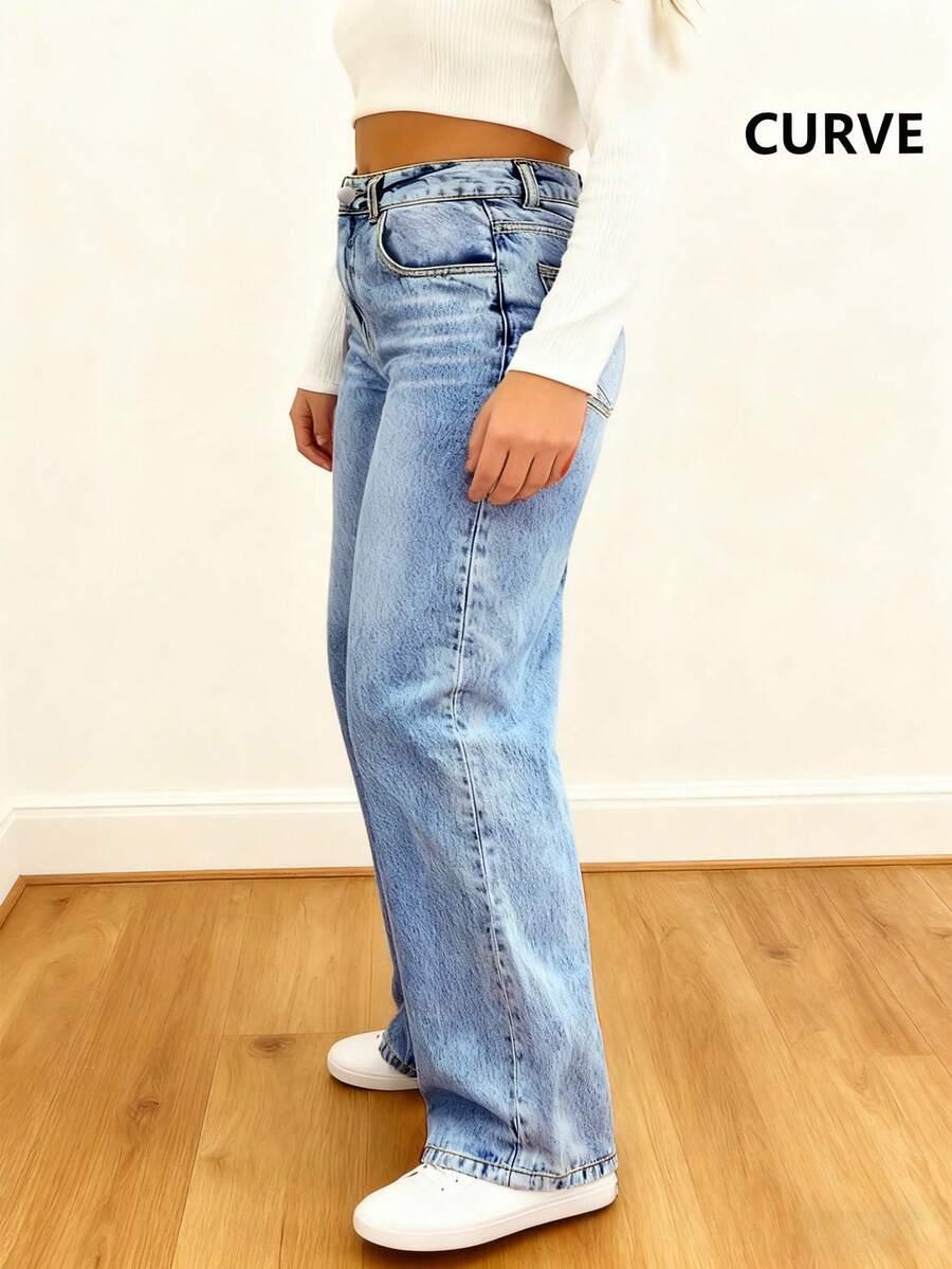 spodnie jeans wysoki stan 