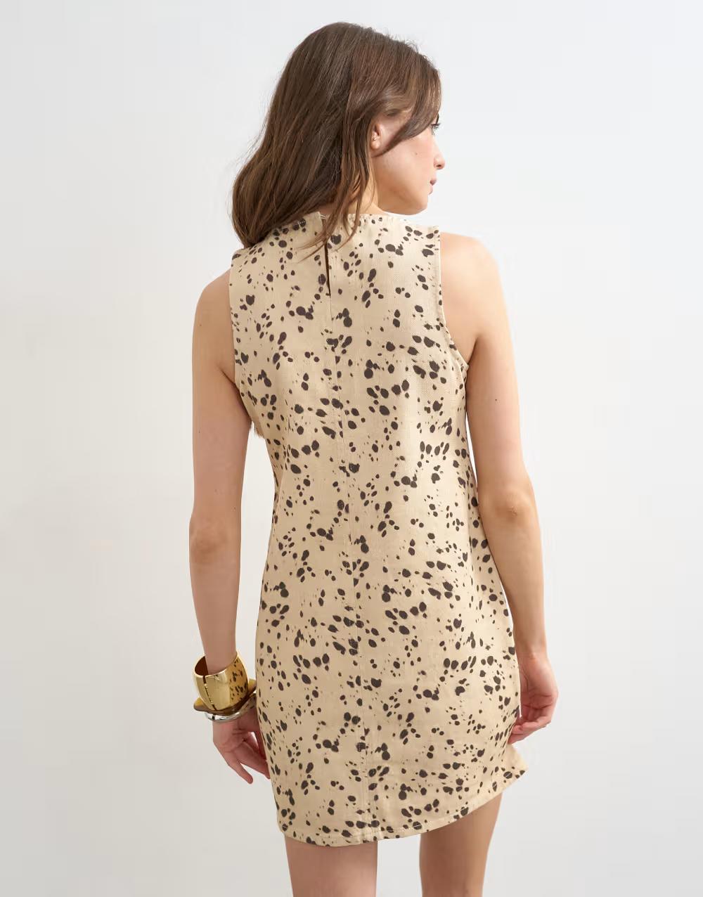 mini sukienka jeans animal print