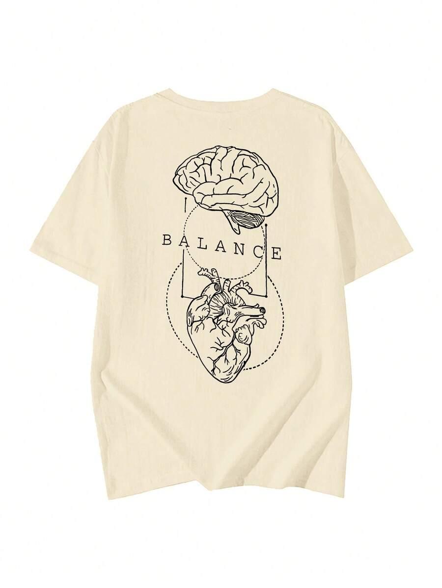beżowy t-shirt print