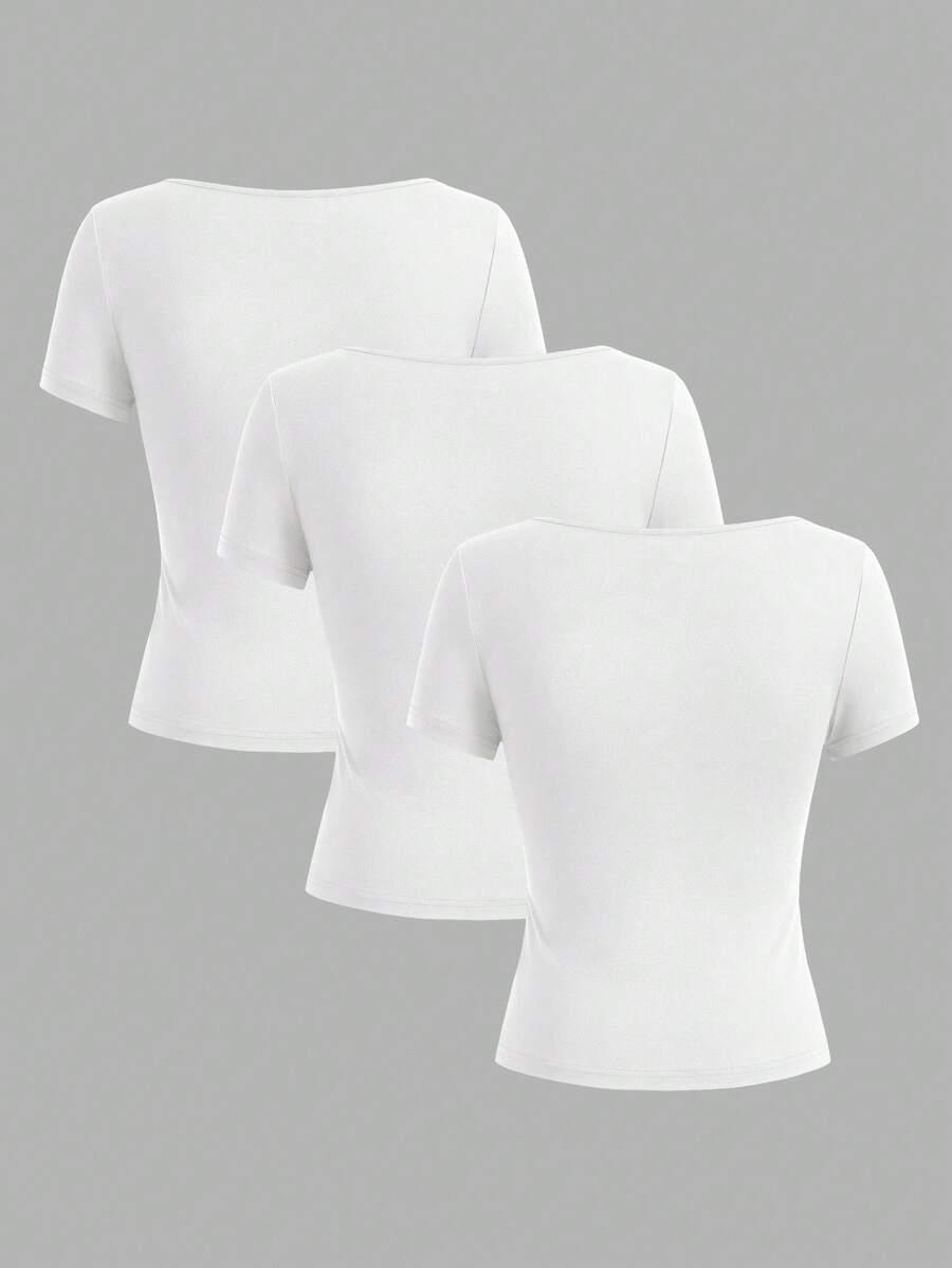 BLUZKA KRÓTKI RĘKAW 3-PACK