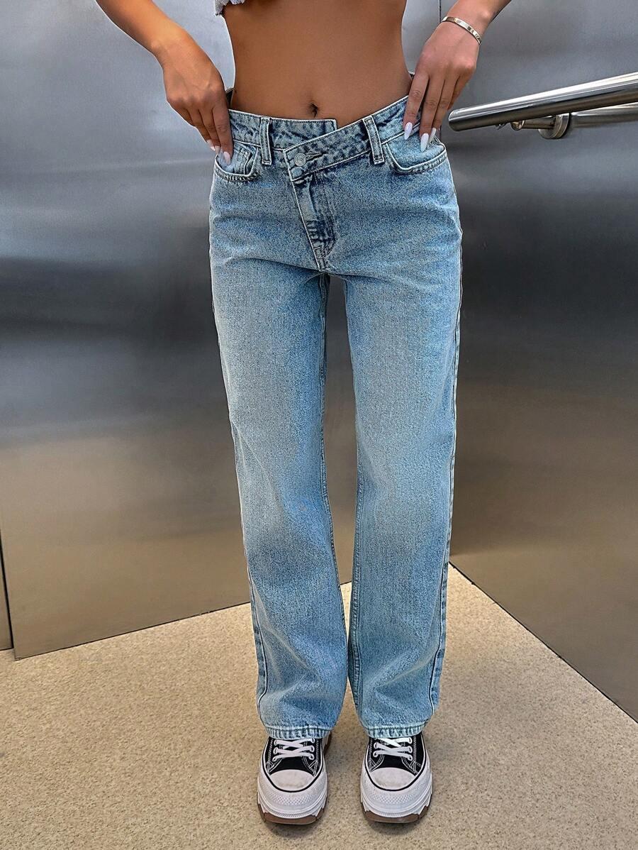 SPODNIE JEANS KIESZENIE ZAMEK