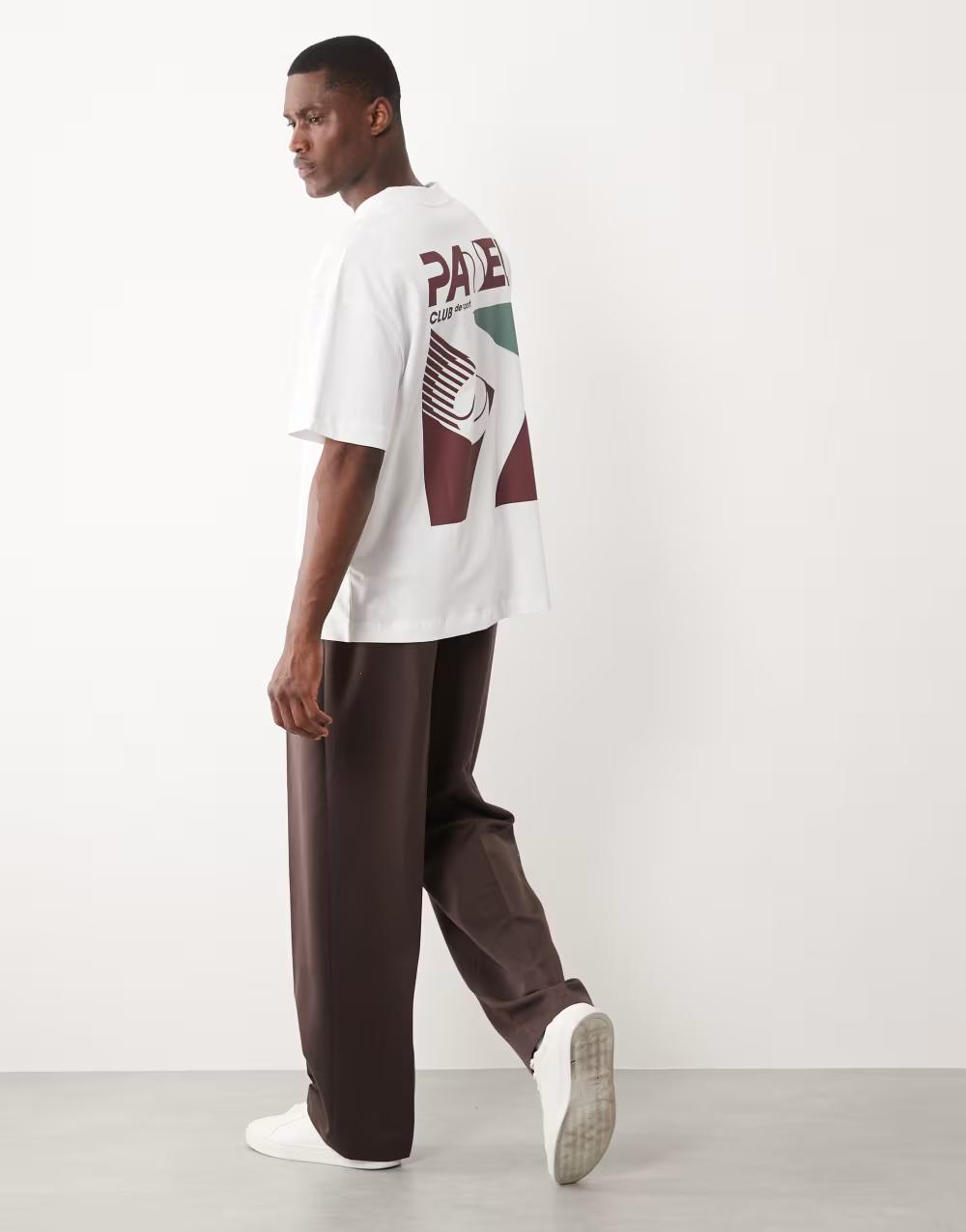 BAWEŁNIANY T-SHIRT OVERSIZE PRINT