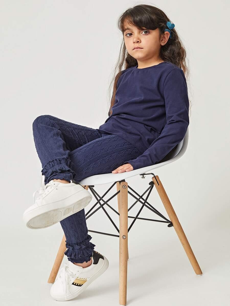GRANATOWE LEGGINSY TEKSTURA 