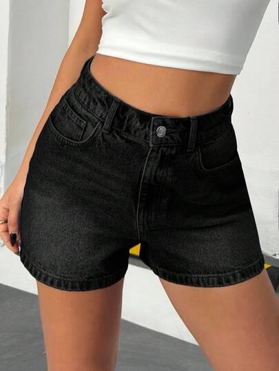 CZARNE SPODENKI JEANS