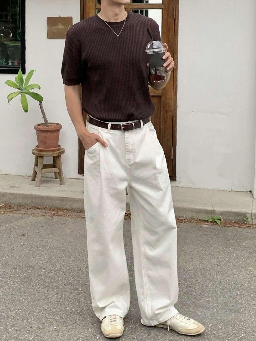 BIAŁE SPODNIE JEANS