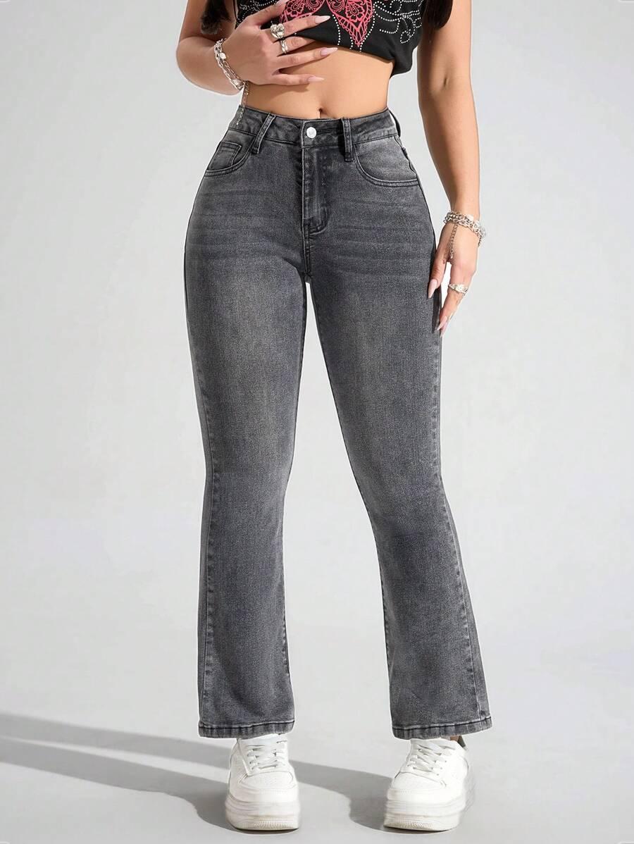 SZARE SPODNIE JEANS