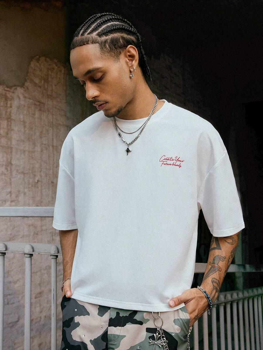 biały t-shirt nadruk 