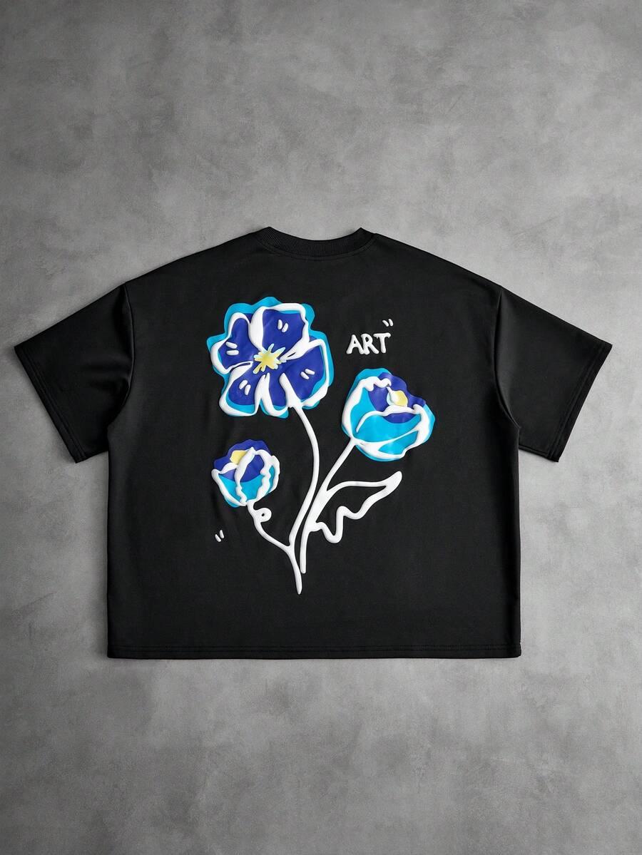 CZARNY T-SHIRT PRINT