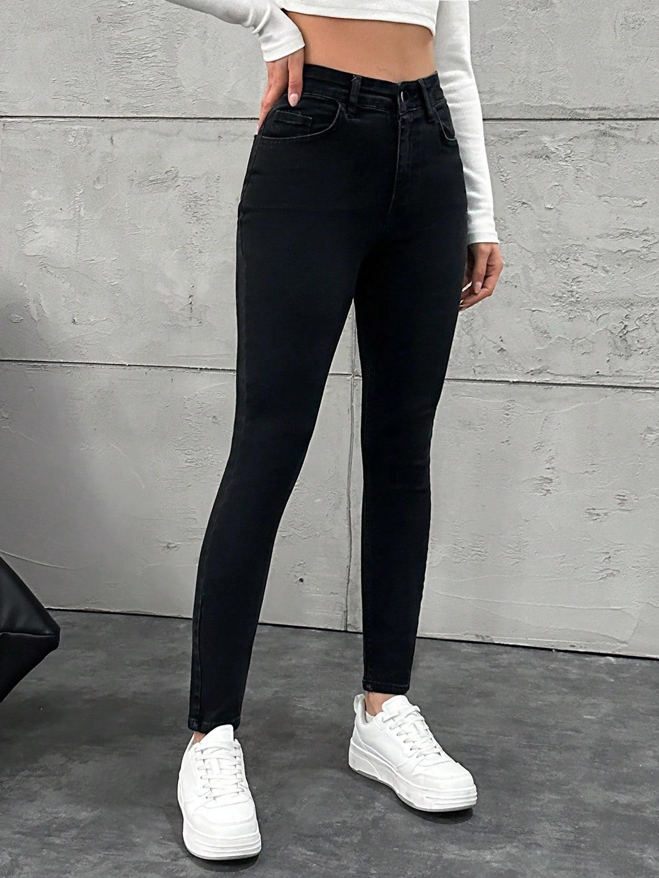CZARNE SPODNIE JEANS 