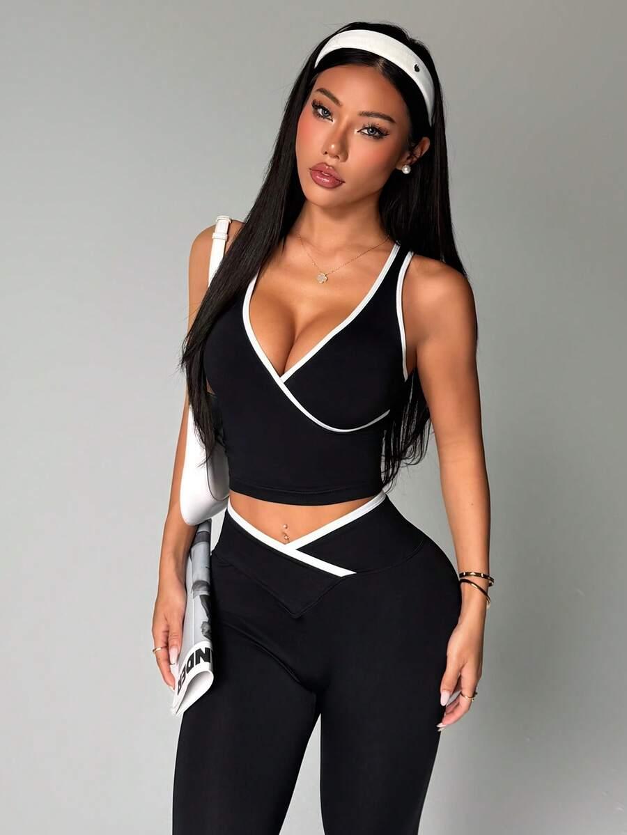 czarne legginsy casual