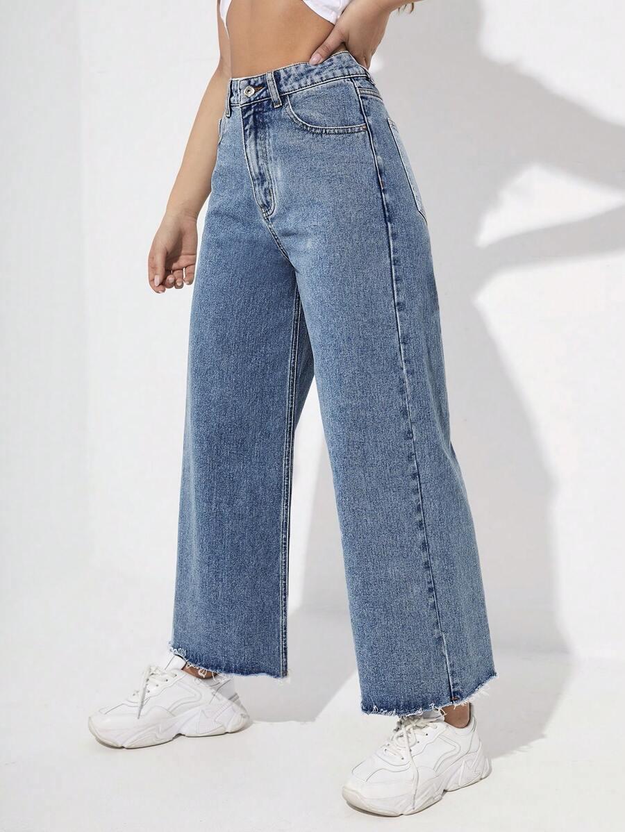 spodnie szeroka nogawka jeans