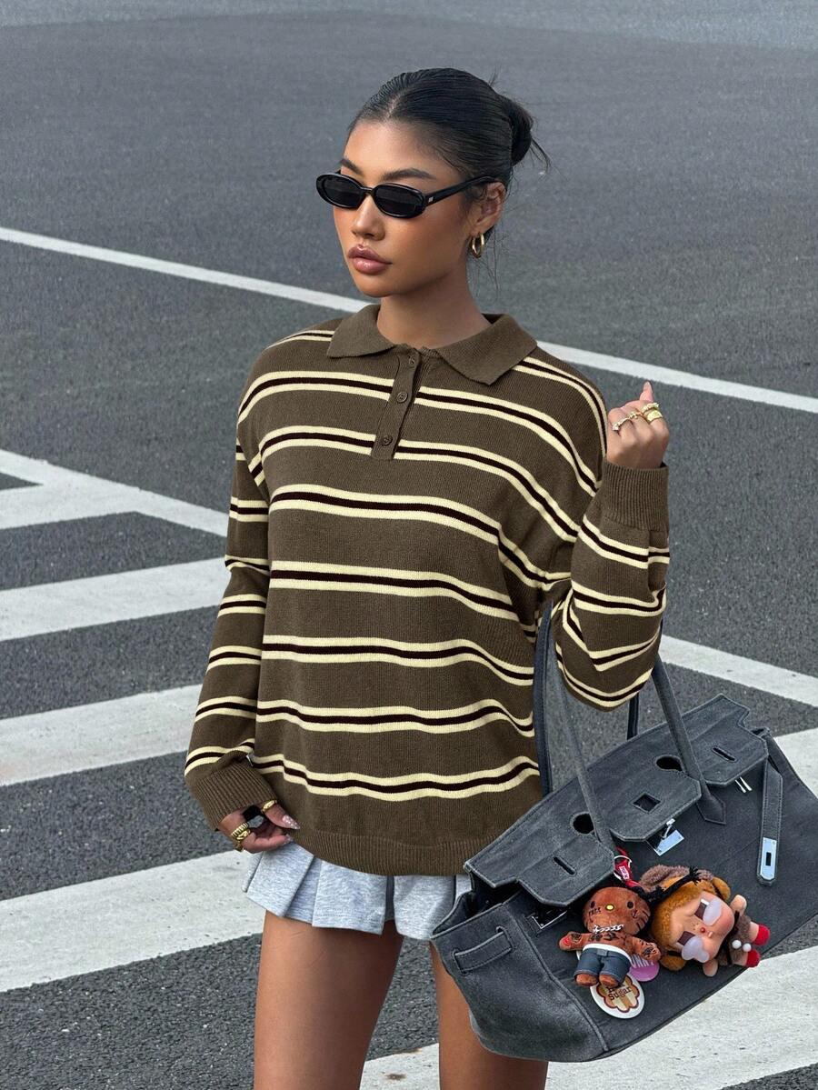 sweter w paski 